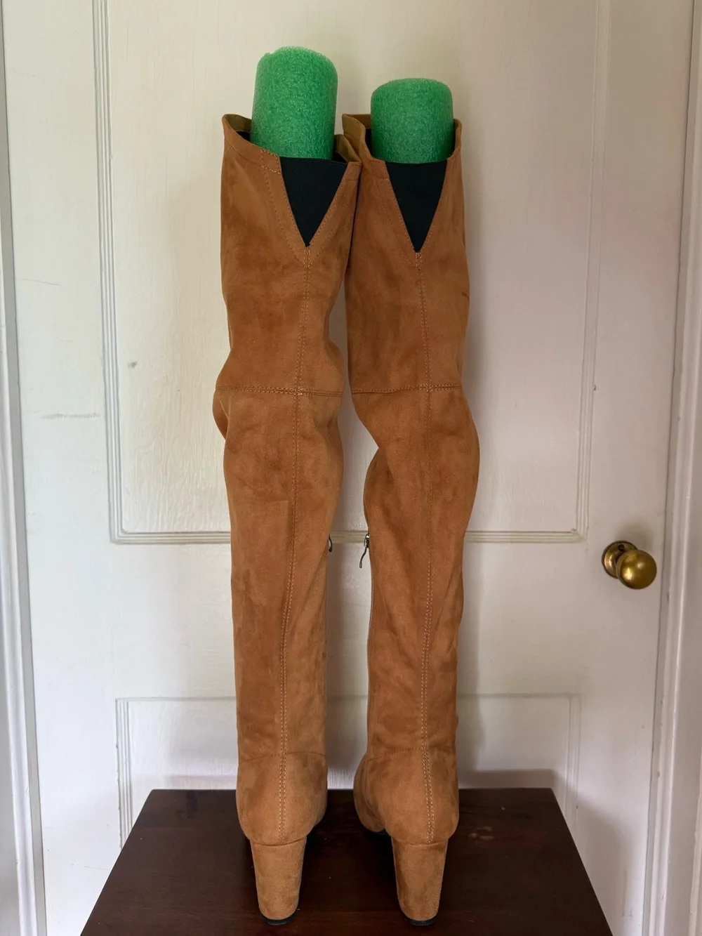Tan “suede” over the knee boots